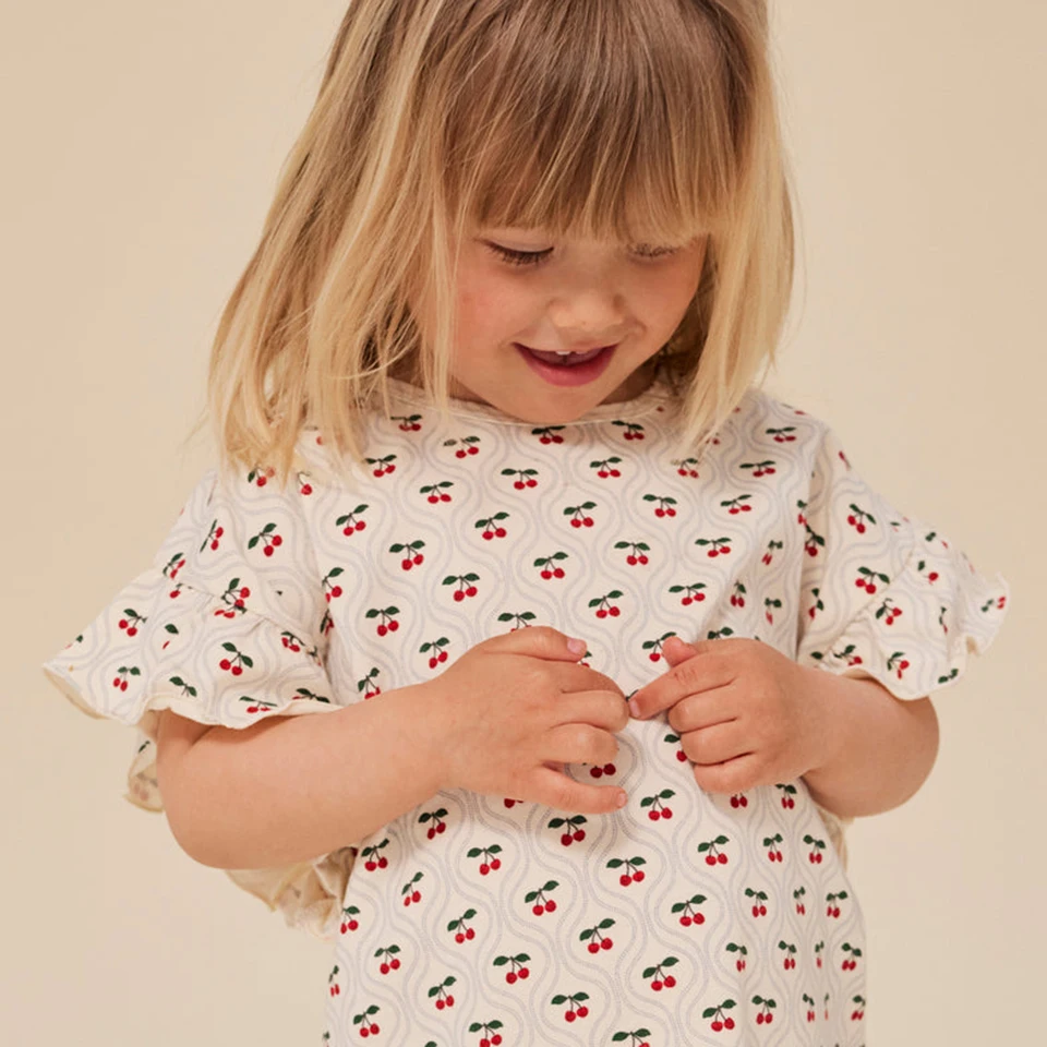 2024 Summer KS Girls Heart Print T-shirt Shorts Children Clothes Suit Girl Sling Dresses Baby Kids Tops T Rompers Outfit Sets