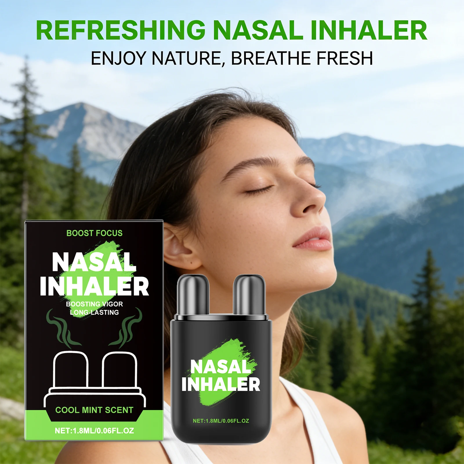 Nasal Inhaler Mint Nose Sucker Stick Refreshing Relieve Fainting Improve Dizziness Relax Body Enhance Vitality Nasal Inhaler