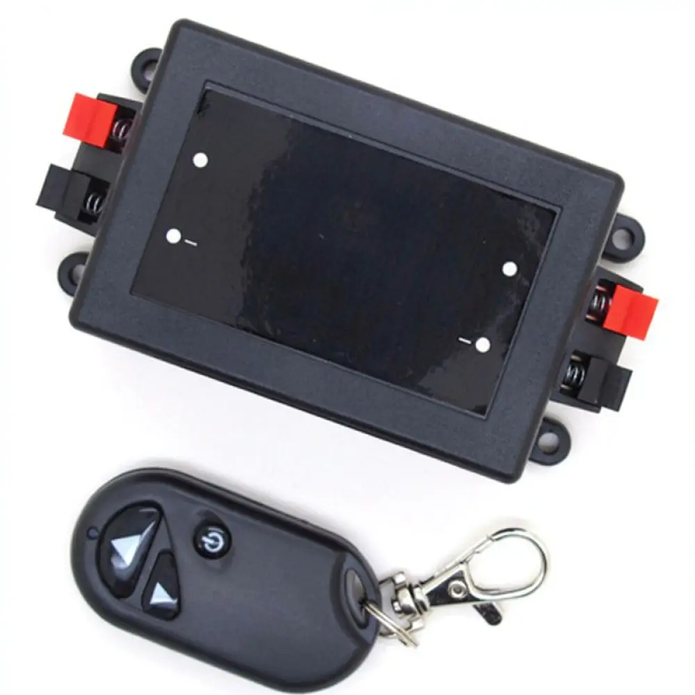 Wireless LED Dimmer Switch Controller For 12V 24V Strip Light Adjustable Brightness Compact Black Plastic Housing Module