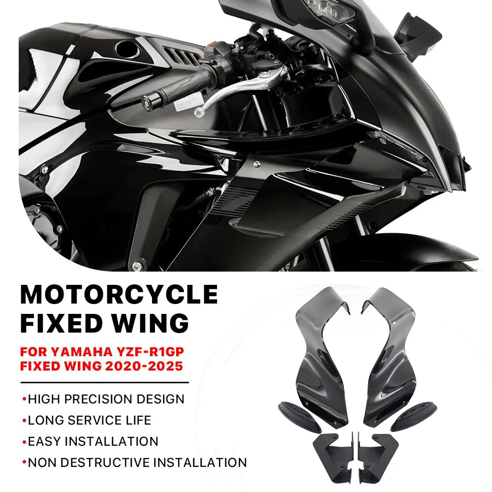 Nuevas Winglets R1 para Yamaha R1 R1M GP Wings 2020-2025 carenado frontal ala fija Downforce piezas de motocicleta alerón instalado por pernos