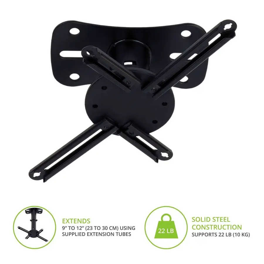 P101 Universal Projector Ceiling Mount Solid Steel Construction Easy to Install Black