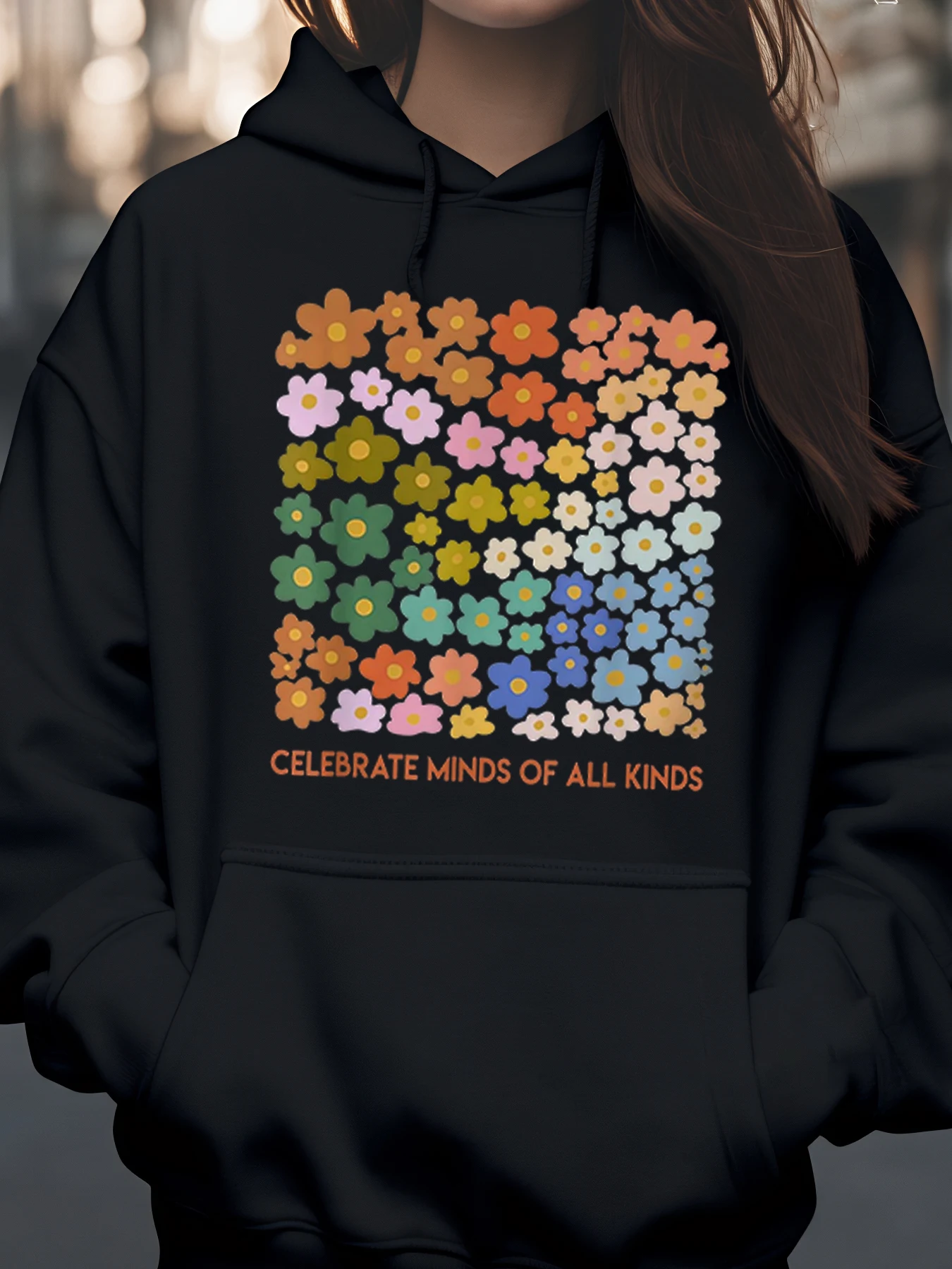 

Толстовка с капюшоном с цветочным узором для празднования ума всех видов, подарок для детей и взрослых