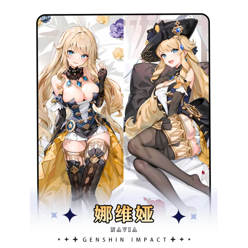 Anime Genshin Impac Navia Sexy Dakimakura 2WAY Cosy Japanese Otaku Pillow Cover Gifts HY