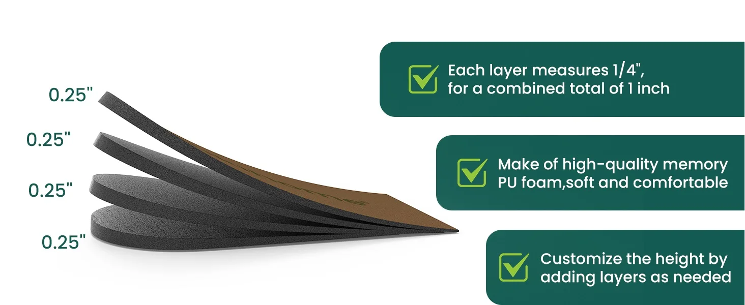 

4 Layers Silicone Height Increase Insoles For Men Women Shoes Inserts Invisible Heightening Insoles Shoes Heel Lift Foot Pads