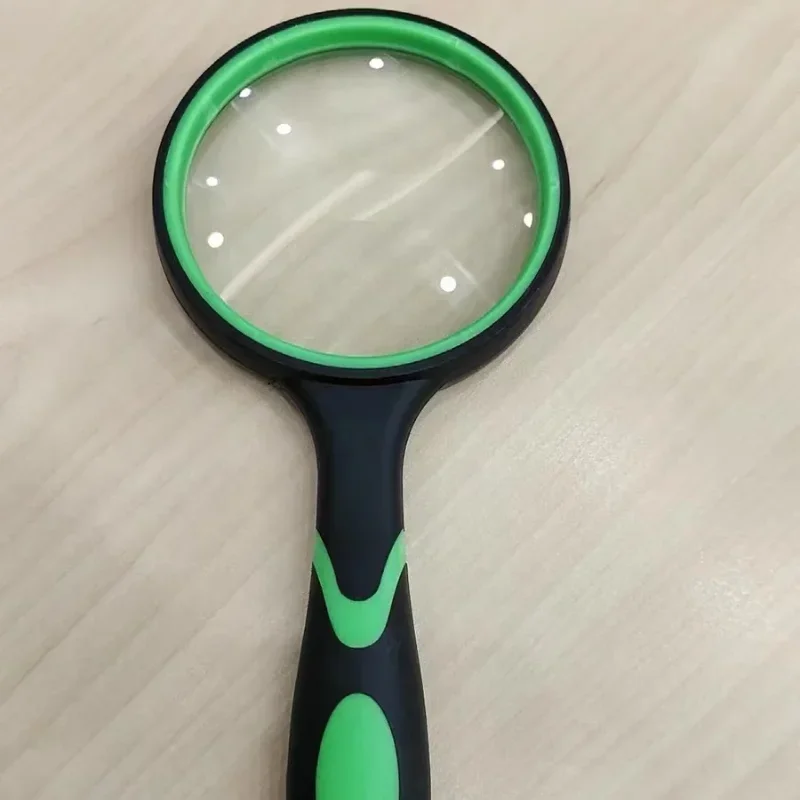High Definition Magnifying Glass 10X Optical Lens Reading Handheld Magnifier With Rubber Anti Fall Plastic Handle For Seniors
