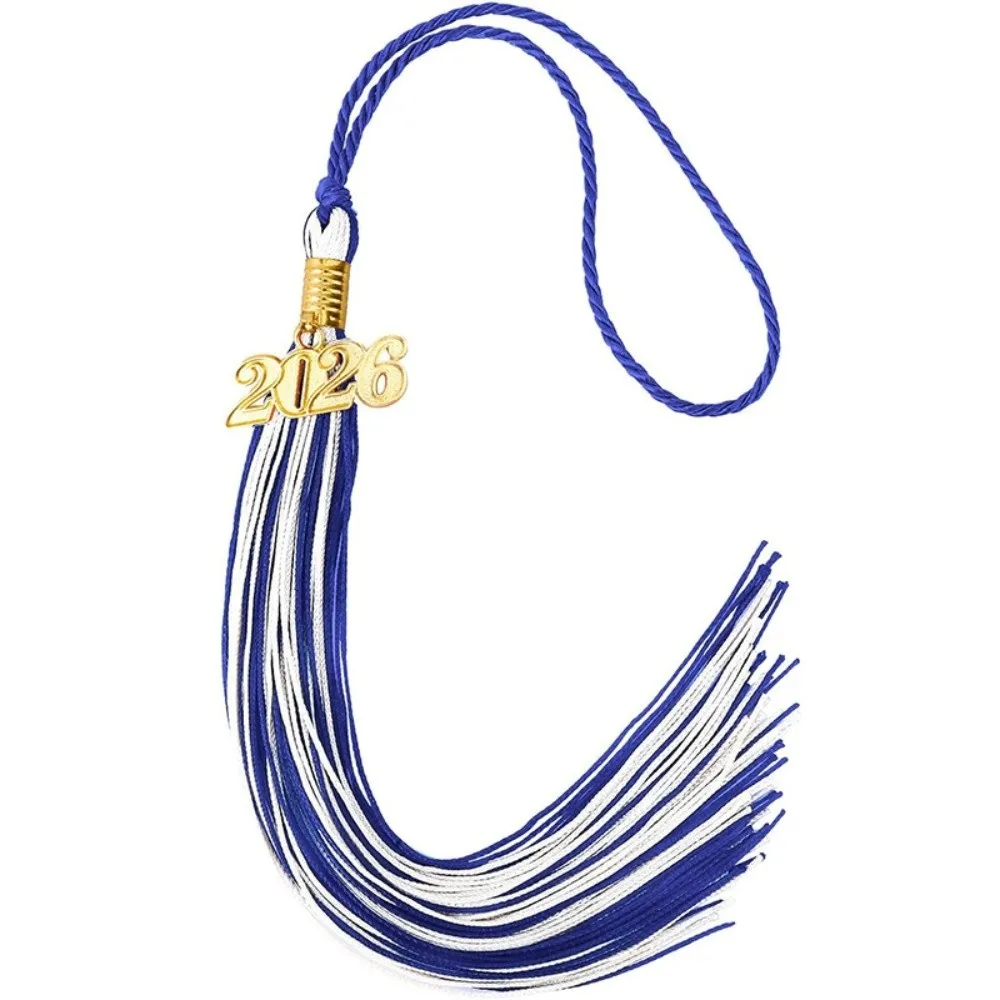 Multi-Color Graduation Tassel Golden Pendant Keepsake 2026 Pendant Knit Fiber Number Graduation Cap Decoration