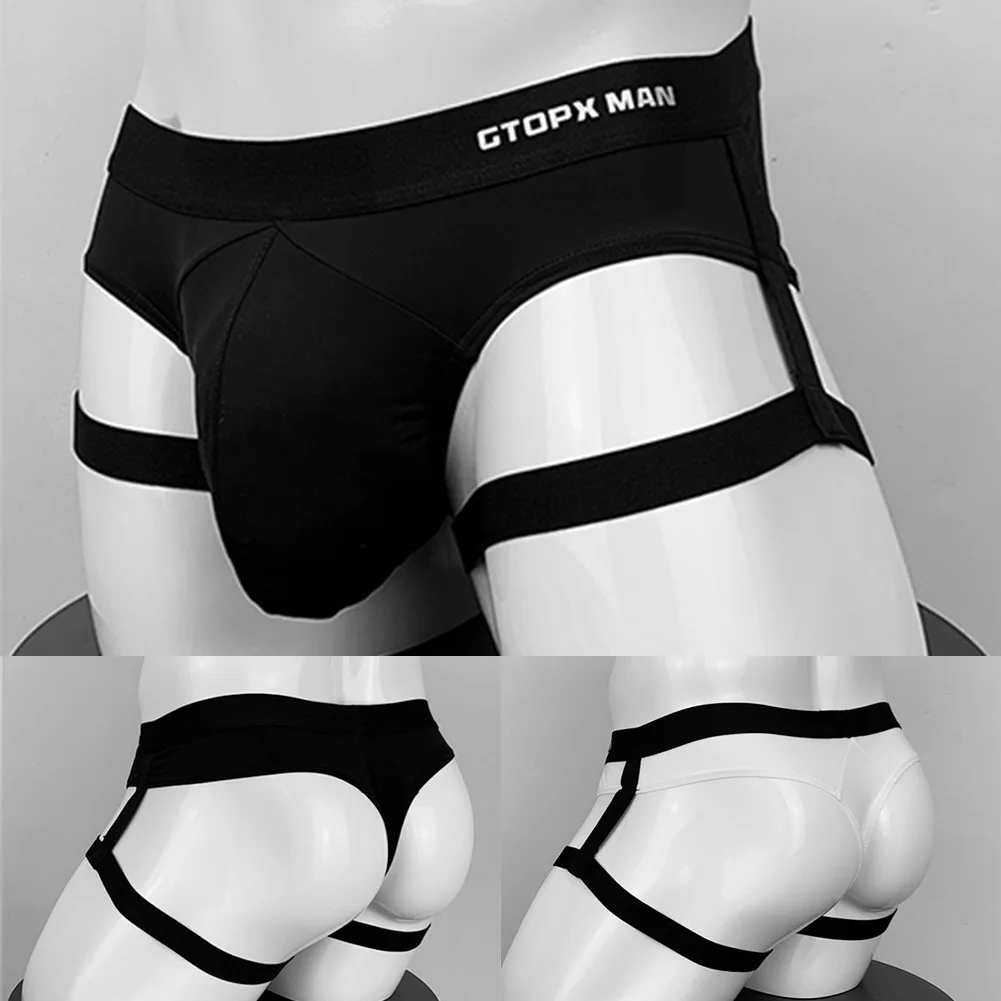 

Sexy Mens Jockstrap Breathable Underwear Backless Jockstrap Ultra-Thin Briefs Gay Sissy Bulge Pouch Underpants Thongs Knickers