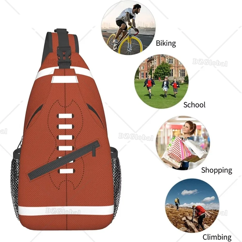 American Football Sling Bag Chest Bag American Football Crossbody Bags for Men Women