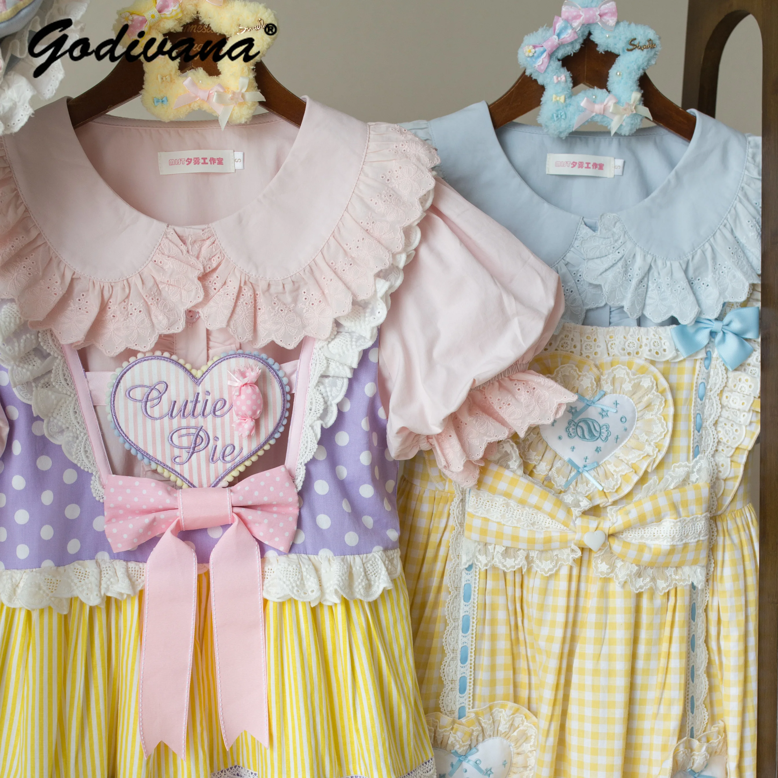 

Original Lolita Girls Cotton Shirt 2025 New Summer Doll Collar Girl Women Short Sleeve Inner Shirt Bloused Kawaii Lo Tops