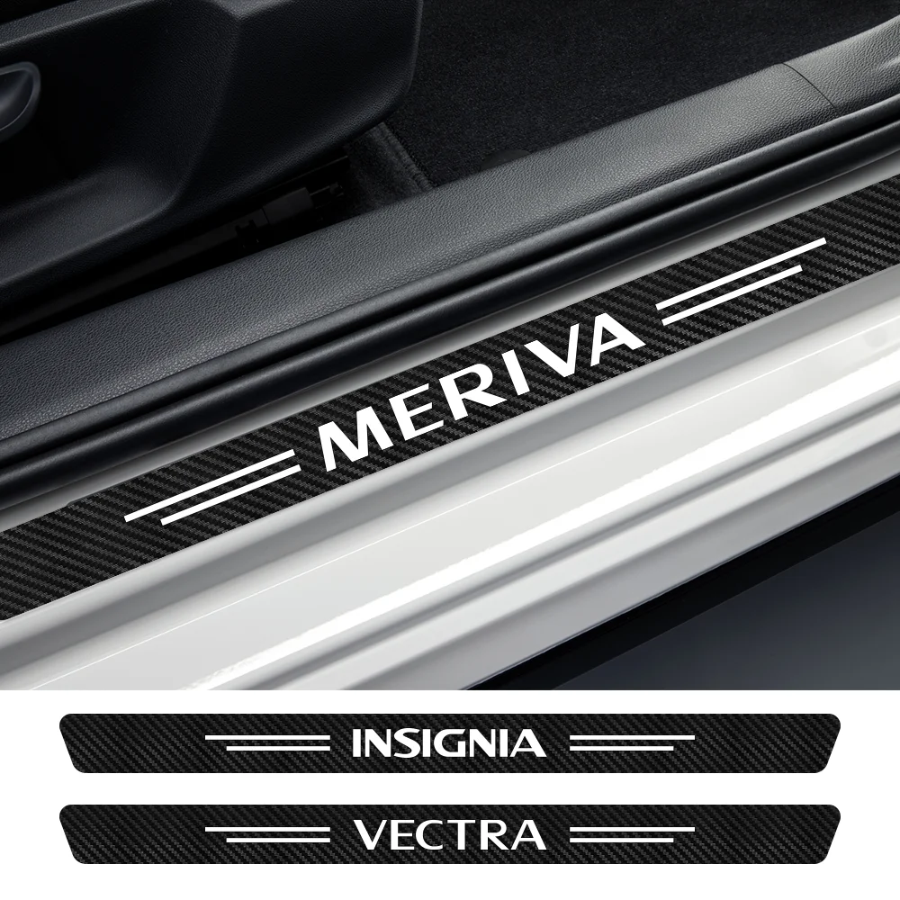 For Opel Vauxhall Astra Corsa Insignia Vectra Zafira Grandland Meriva Mokka Crossland X Auto Accessories Car Door Sill Stickers