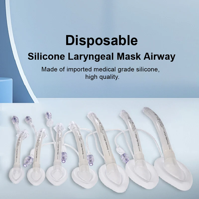 Califed 1Pc/7Pcs Silicone Laryngeal Mask With Bar Anesthesia Breathing Laryngeal Mask Airway Tube for Kids and Adults