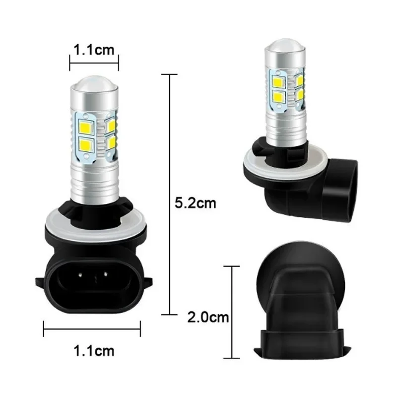 Popular 2Pcs H27 881 2835 Led Car Bulbs Fog Lights for Cars Led Fog Driving Lamp High Lights Car Light Sourse 6000K White Lights