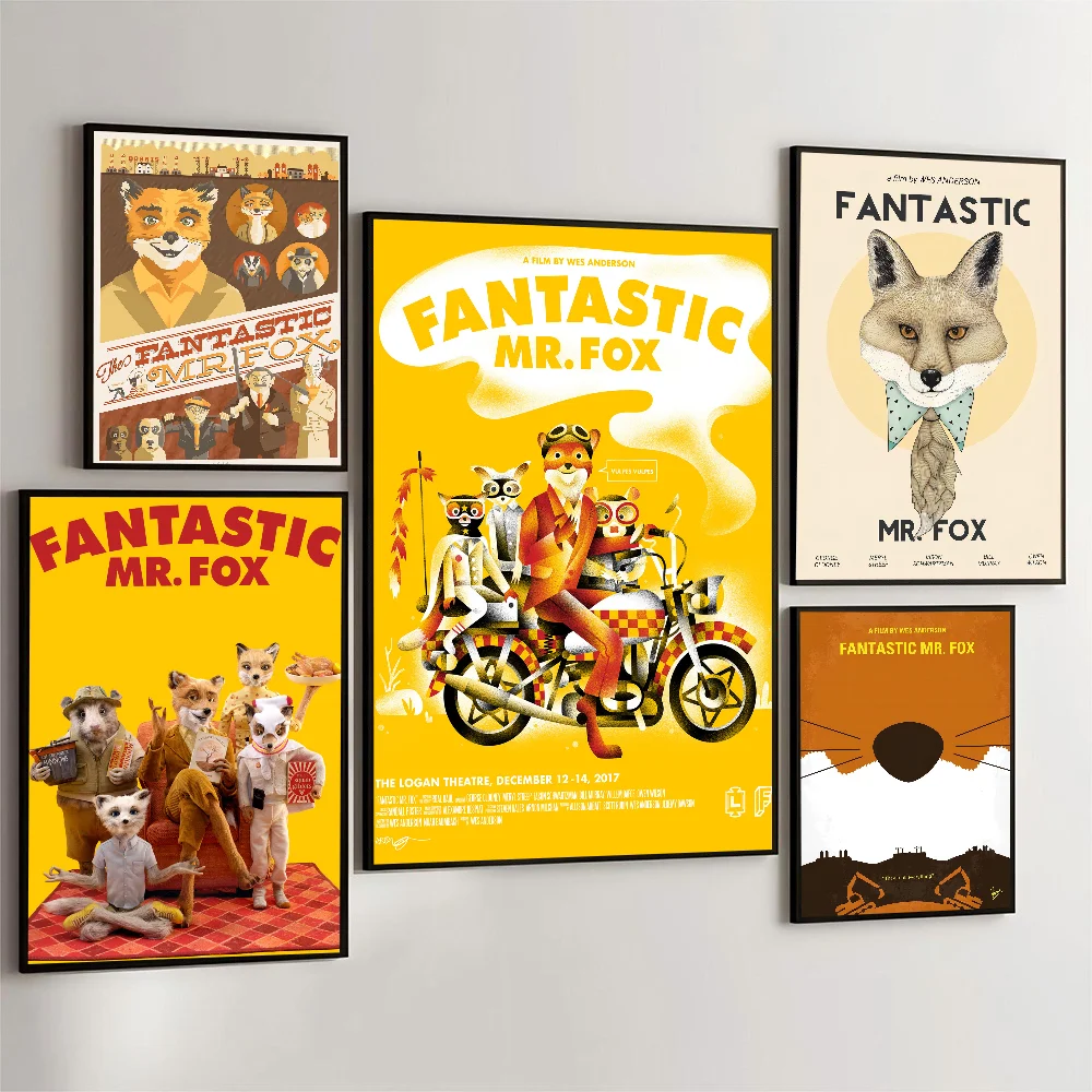 Fantastic Mr Fox Fairy Poster Poster Self-adhesive Art Waterproof Paper Sticker Coffee House Bar Room Wall Decor