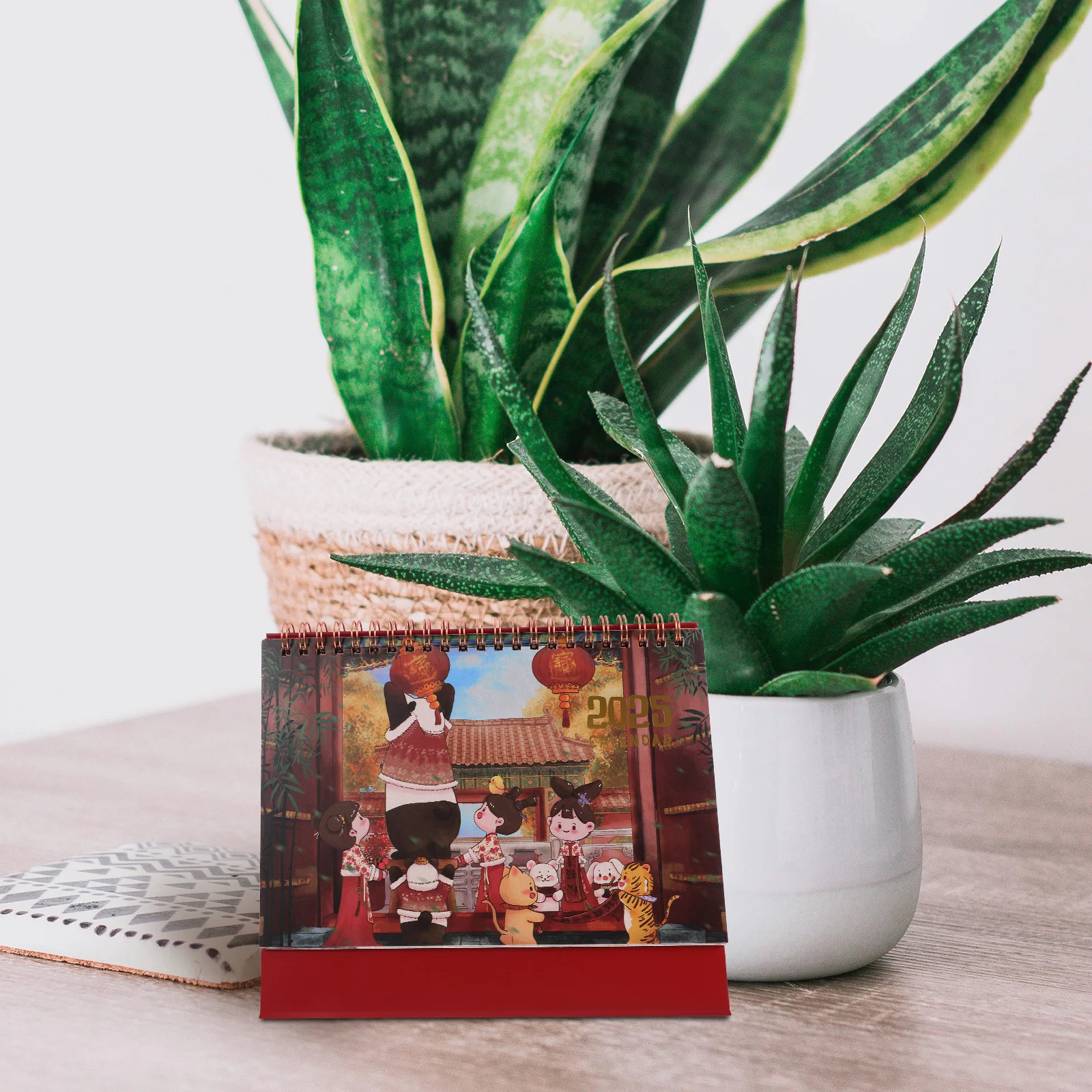 

Cute Desk Calendar 2025 Year Round Planning Simple Design Standing Flip Office Decor Note-Taking Planner Minimalist Desktop