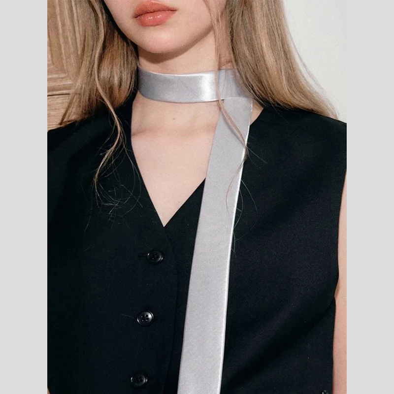 

Новый длинный стильный модный женский шелковый шарф, однотонный узкий шарф, шейный платок, многофункциональная сумка «сделай сам», лента для головы, шеи, повязка для волос