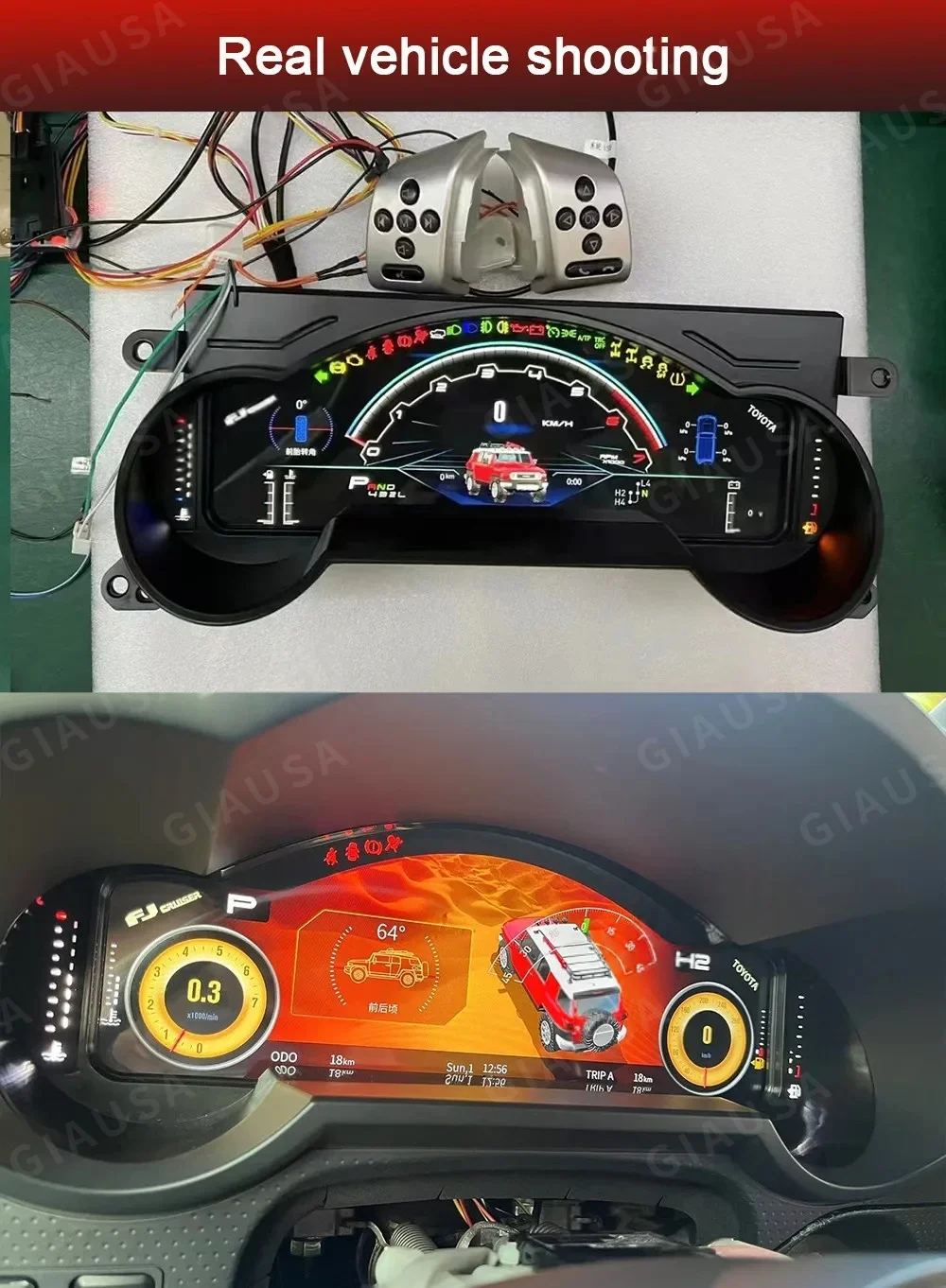 JY For For Toyota FJ 2007~2022 Instrument Display Speed Meter LCD Instrument Cluster Car Radio Multimedia Player GPS Navigation