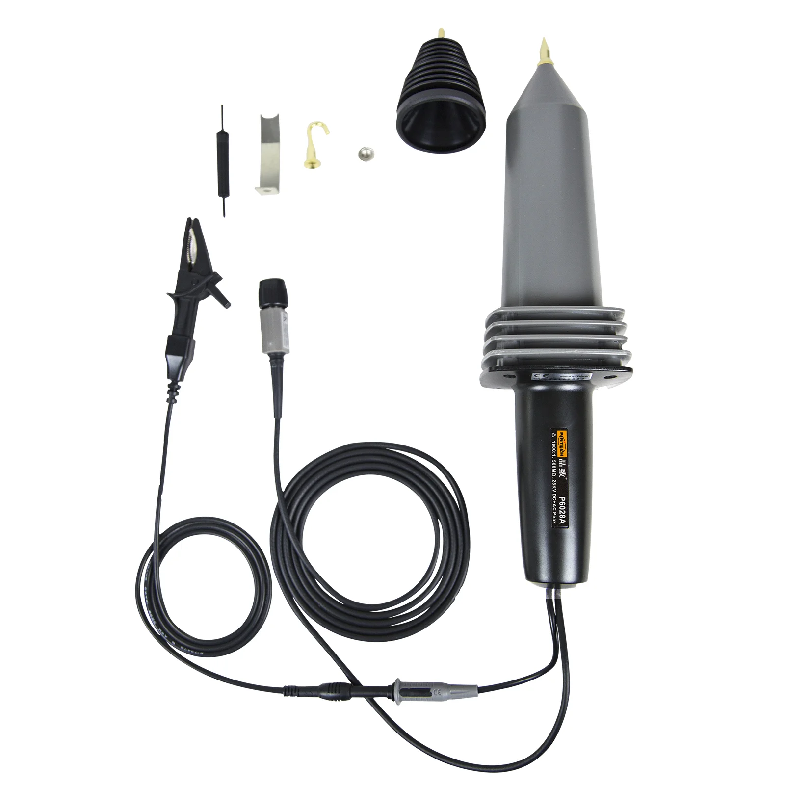 PINTECH P6028A High Voltage Probe for Oscilloscope, 28kV Max DC, 20kV Max AC, 75MHz, 1000:1 Attenuation Rate