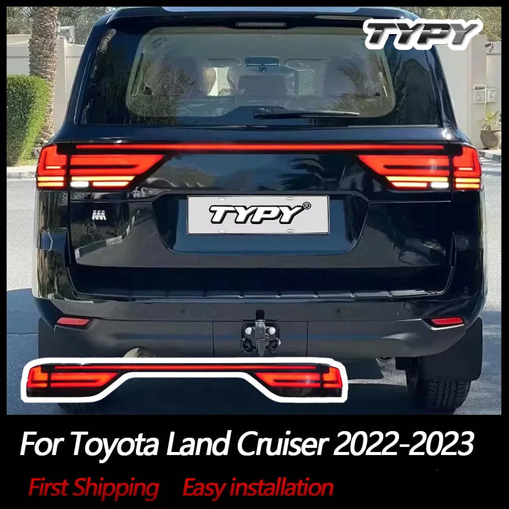 

TYPY Car Lights For Toyota Land Cruiser Taillight 2022-2023 LED Car Rear Lamps DRL Sequential Turn Signal Auto Accessories