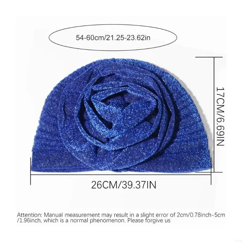 y5jd تلميح الغزل عمامة قبعة زهرة زهرة القبعة القبعة التنفس القبعة الإفريقية قبعة women turban headcovers hijab skull hat