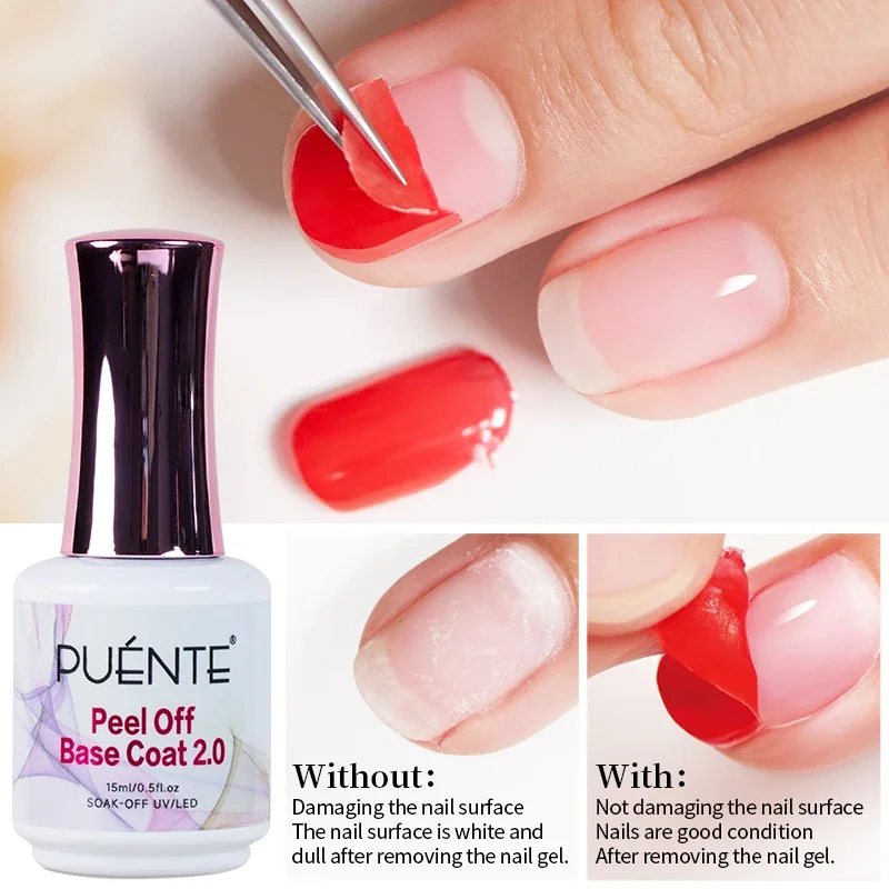 Peel Off Base Coat, Clear Function UV Nail Gel, Sem Removedor de Necessidade, Sem Hurt Nails, Verniz Peelable, Nail Tips, Glue Gel, Nova