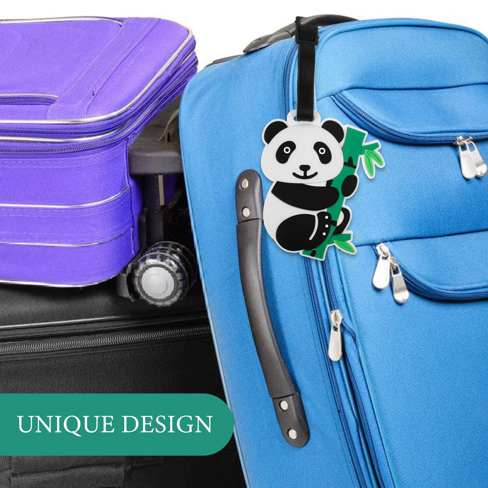 علامات أمتعة الباندا المتينة لحقائب السفر، علامة أمتعة السفر، تصميم فريد من نوعه، حجم صغير، علامة أمتعة سهلة التعرف