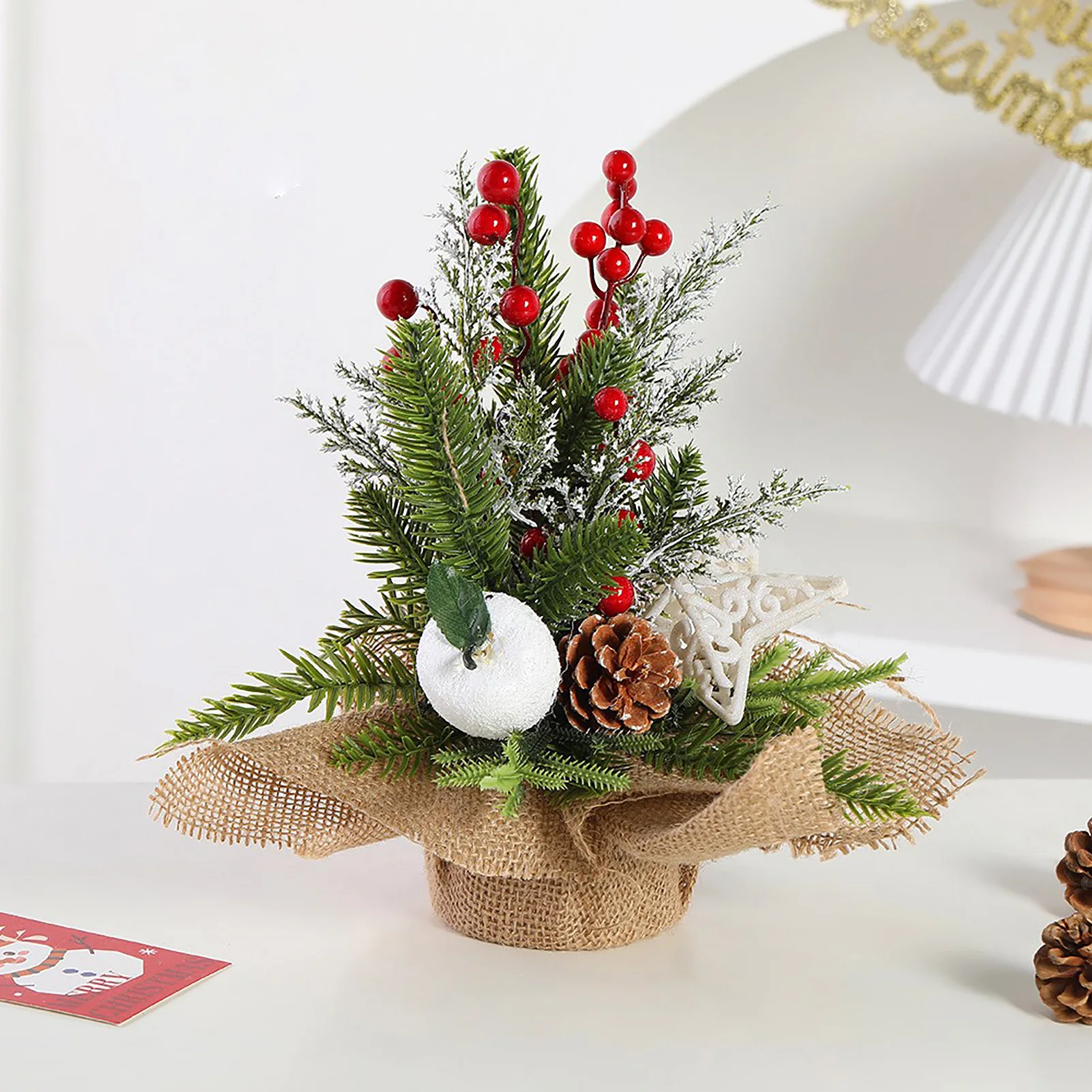 Mini arbre de Noël, vitrine de bureau, simulation de décoration