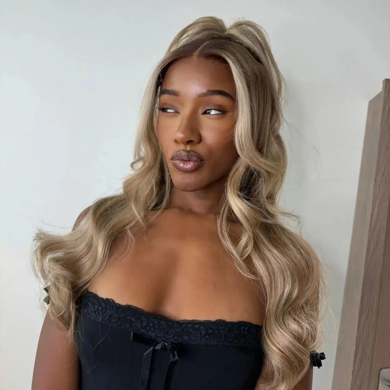 Ombre Ash Blonde Synthetic Lace Front Wig 24