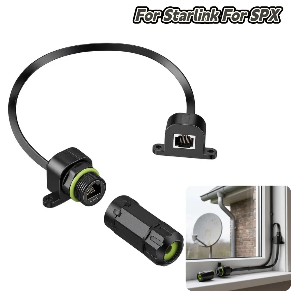 Flat Ethernet Window Cable 1000Mbps Pass-Through Extender For Starlink For SPX Standard For RJ45 Male To For RJ45 Female - view 2