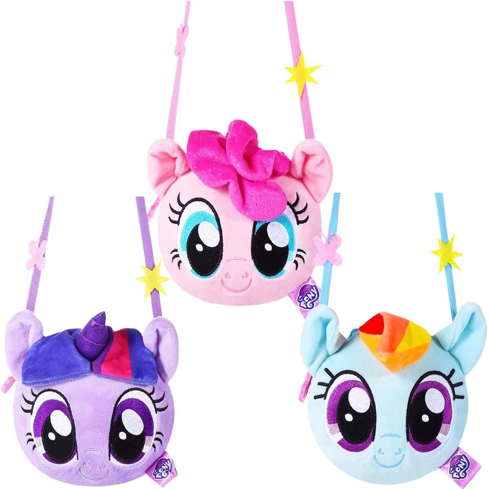 My Little Pony Anime Twilight Sparkle Pinkie Pie Rainbow Dash Cartoon Cute Plush Doll Shoulder Bags, Messenger Bag para niños