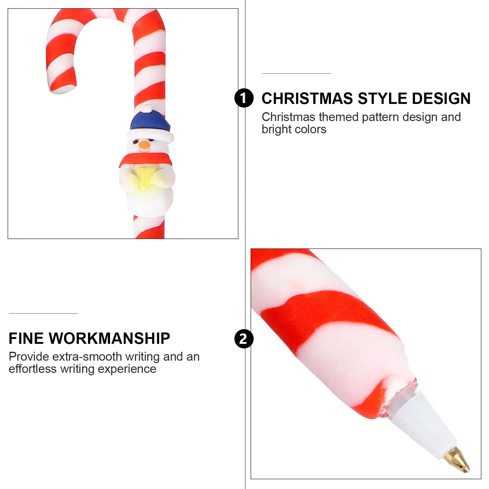 

6Pcs Christmas Clay Ball Pen Santa Claus Snowman Elk Shapes Smooth Writing Gift School Supplies Clay Ball Pen