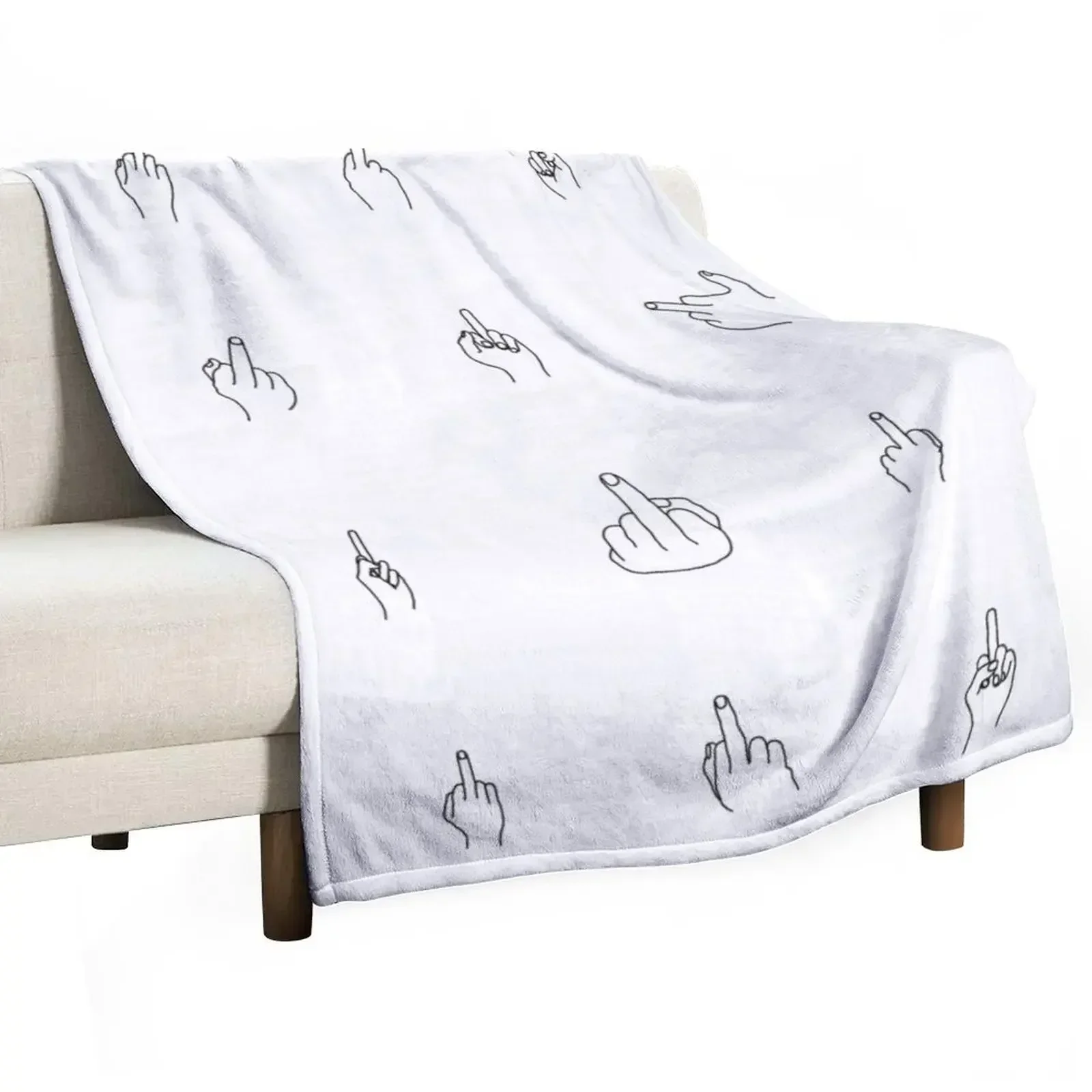 Black Middle Fingers Throw Blanket Moving warm winter Cute Thin Decorative Throw Baby Blankets