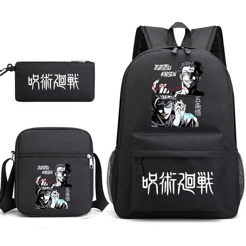 Mochila Jujutsu Kaisen  Backpack Students Schoolbag Shoulder Bags  Pencil Case 3Pcs/Sets Anime School Bag  Travel Backpack