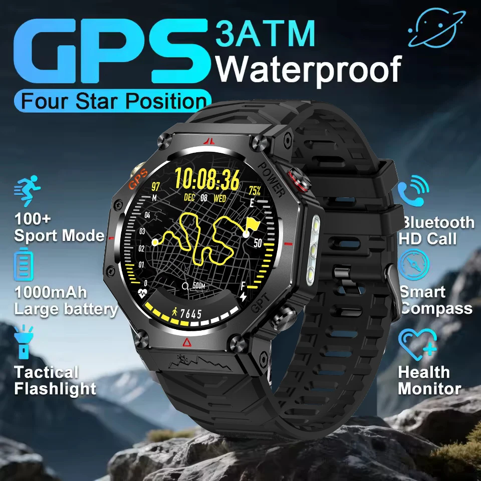 

New T-Rex 3 Ultra Original 10ATM Waterproof GPS Smart Watches Men Rugged Compass Military 100+ Sports Mode Smart Bracelet