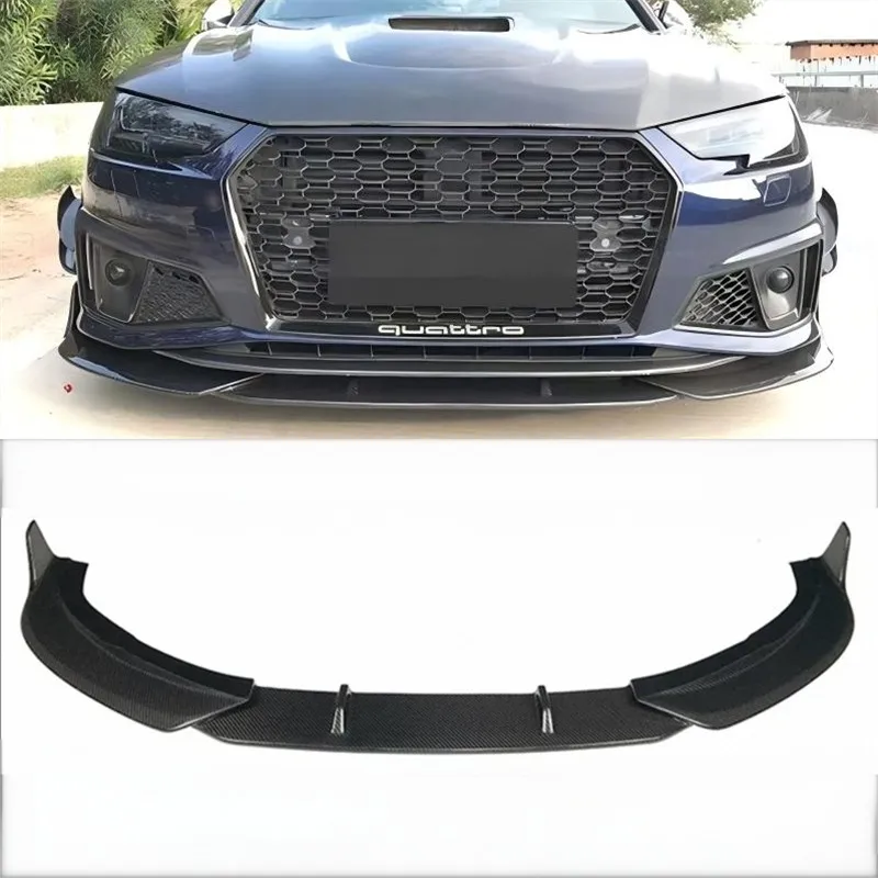 

For Audi A4L S4 B9 2019 ReaI Dry Carbon Fiber Front Bumper Lip Spoiler Kit