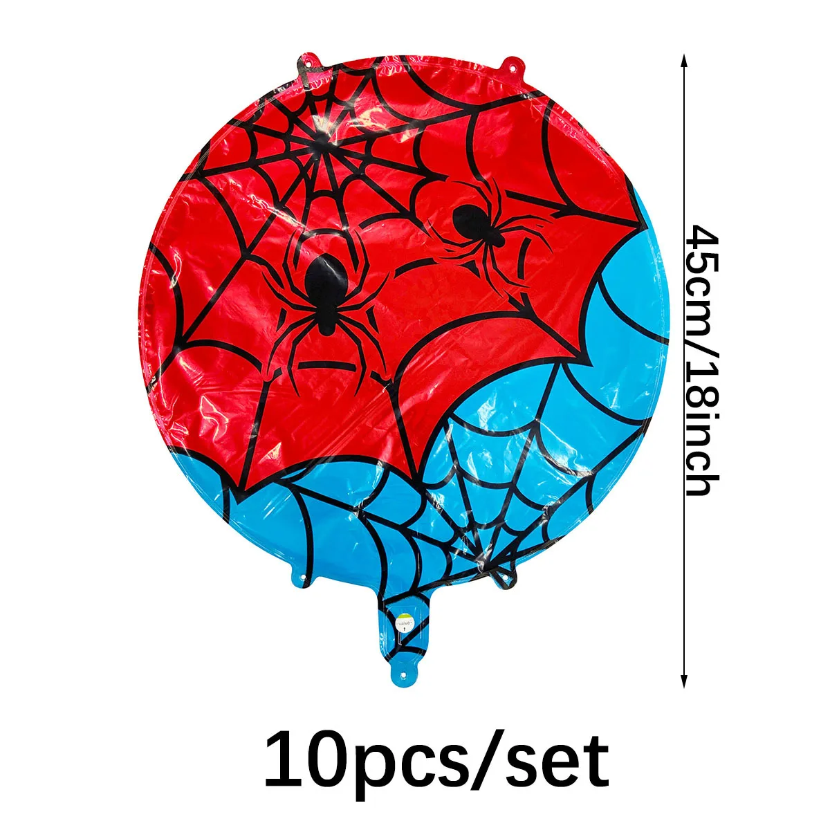 10 Stück 18 Zoll Rot-Blaue Gitter-Folienballons Spinnen-Thema Geburtstag Hochzeit Party Deko Rot-Blaue Gitter-Ballons Geburtstagsdekoration – Detail 4