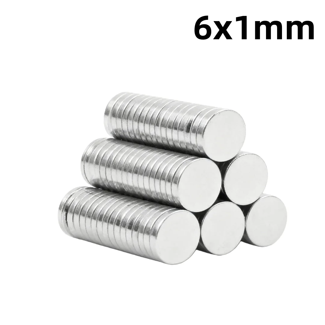 6x1mm Thin Powerful Magnets Strong Disc Magnets for Fridge, DIY, Building, Scientific, Craft, Education 6*1mm 6*1 6x1