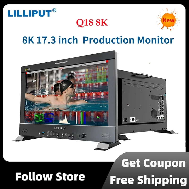 LILLIPUT Q18 8K 12G-SDI Signal 17.3 Inch 3840x2160 Production Monitor Suppot Accurate Color Calibration