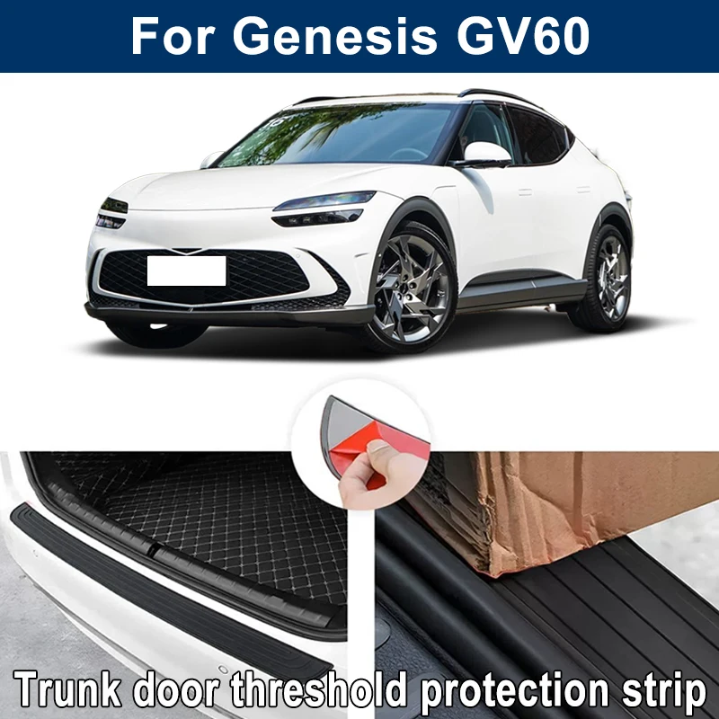 Car Trunk Sill Anti-scratch Guard Strip For Genesis GV60 - Rear Bumper Rubber Protector Decorative Cover Sticker