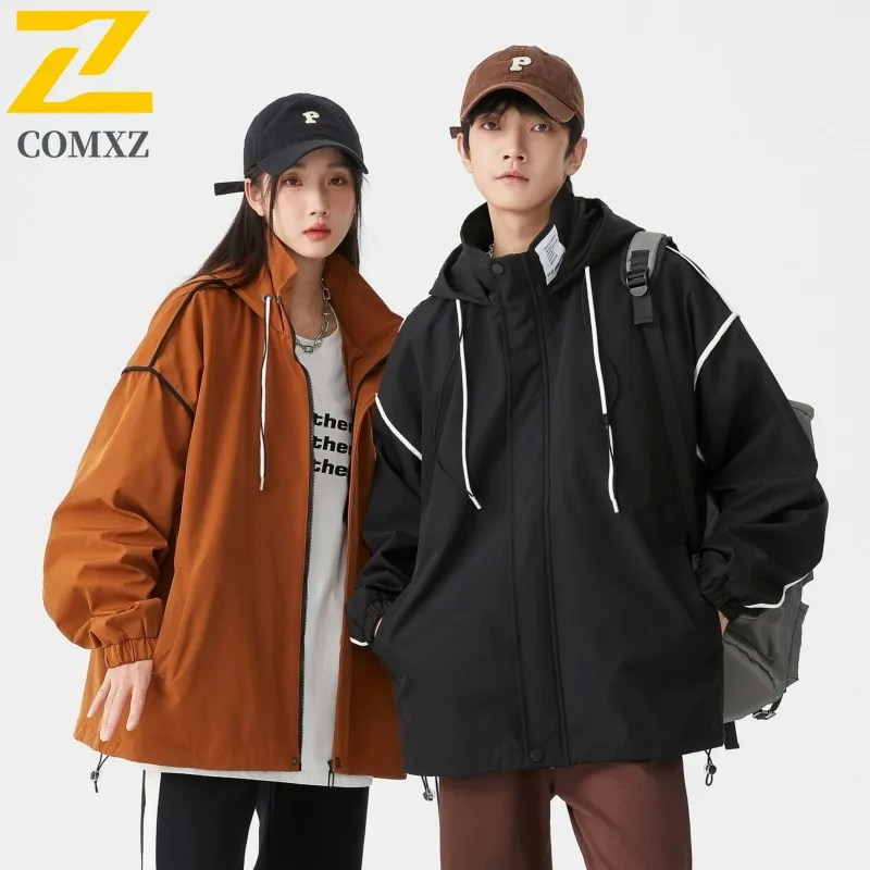 

COMXZ Men Windbreaker Jacket Waterproof Travel Camping Breathable Loose Walking Overcoat Lightweight Cycling Fishing Jackets