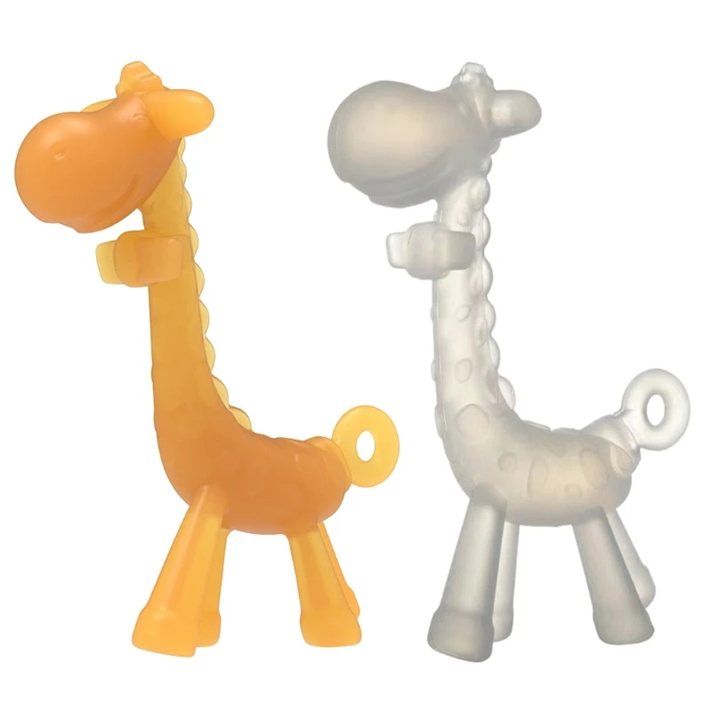 Baby Pflege Beiß spielzeug niedlichen Giraffe Form Silikon Beißring Baby Beißring Zahnen Schmerz mittel Spielzeug für Kleinkinder Neugeborene