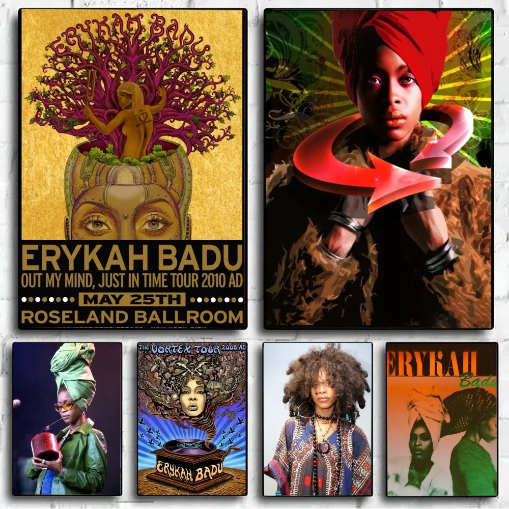 Erykah badu plakat klub Kraft papier Vintage sztuka plakat na ścianę do wystrój salonu malowanie naklejek do gabinetu sypialni