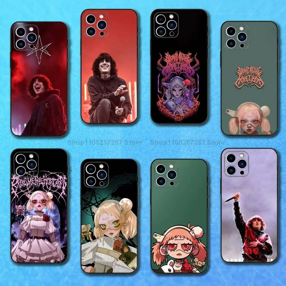 

Hot B-BMTH-ES Band Case For iPhone 12,14,15,16,17,13,11,X,Mini,Plus,Pro Max,8,7,XR,SE,XS,Soft Silicone Black