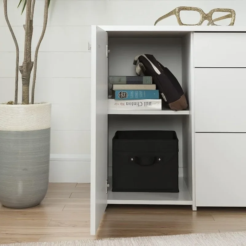 Unité de rangement de bureau à 1 porte avec fichier MEL, blanc pur