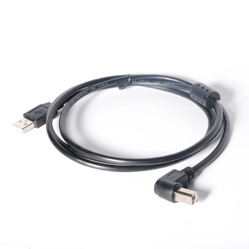 USB 2.0 Type a to B Male to Male Right Angled Print Cable for Label Printer DAC 0.3m 0.5m 1m 1.5m 3m Various Lengths Available