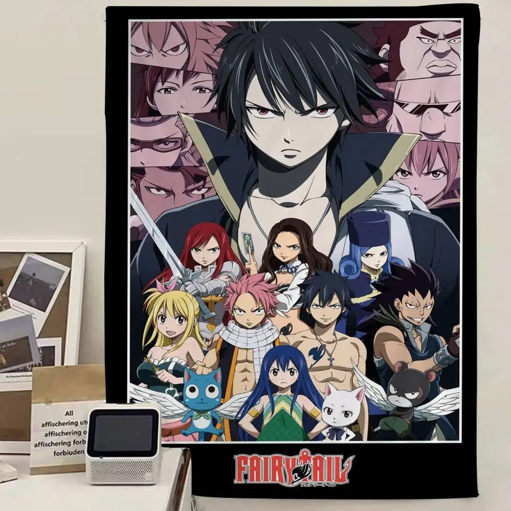 Anime Fairy Tail Tapestry Art Printing Japanese Wall Tapestry Anime Wall Hanging Home Decor