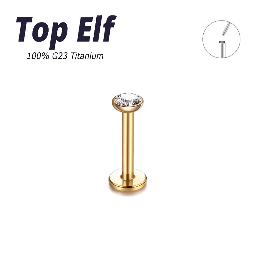 1/10/50PC G23 ASTM F136 Titanium Push In Style Lip Labret Piercing Colorful CZ Crystal Ear Helix Piercings Jewelry 16g 18g 20g