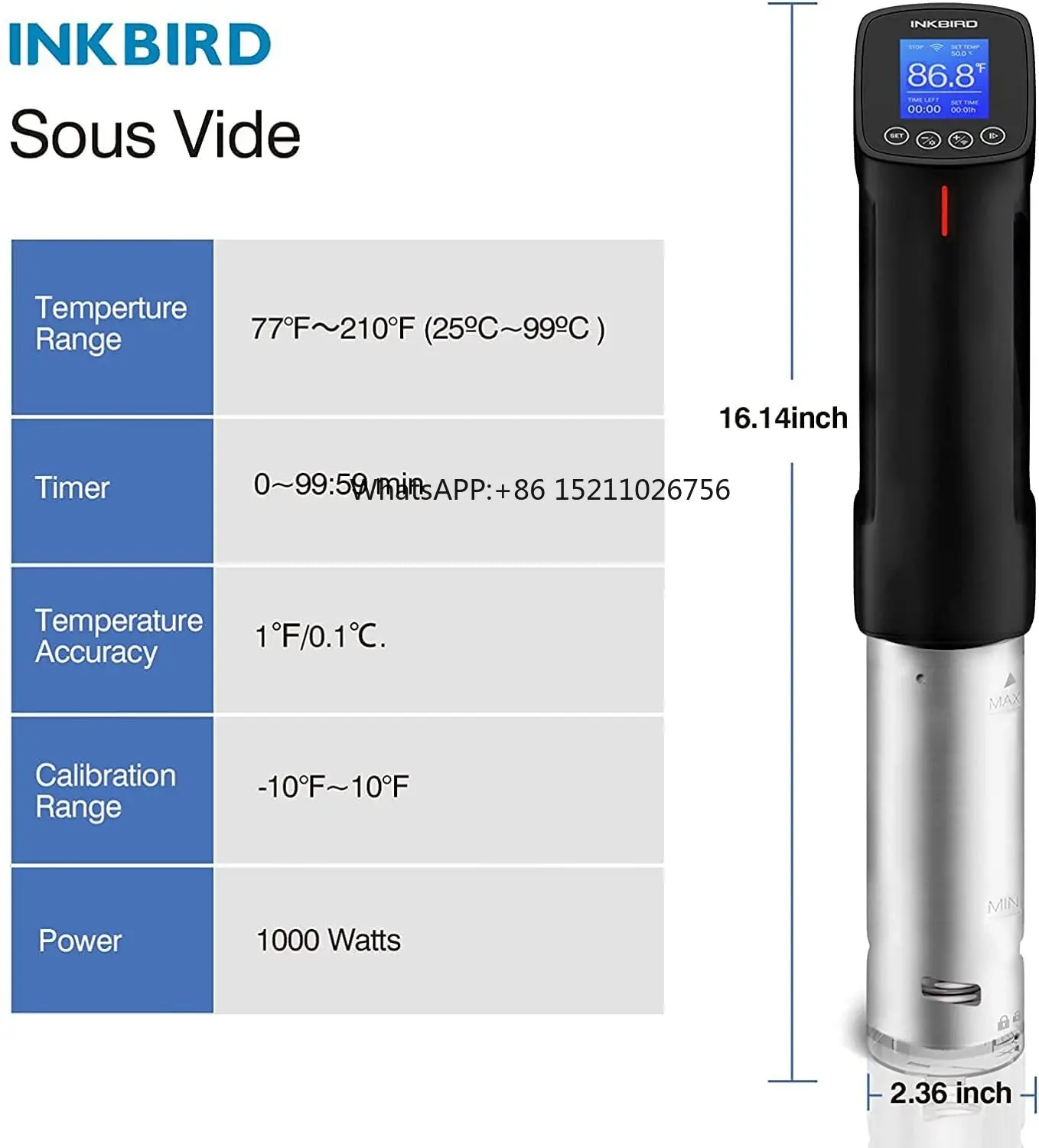 Inkbird ISV-100W Digital Electric Mini Slow Cooker Machine Emballage Sous Vide