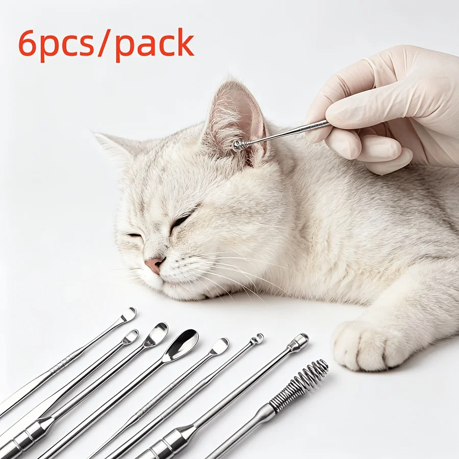 6pcs/pack Random Color pet ear cleaning set, ear scoop