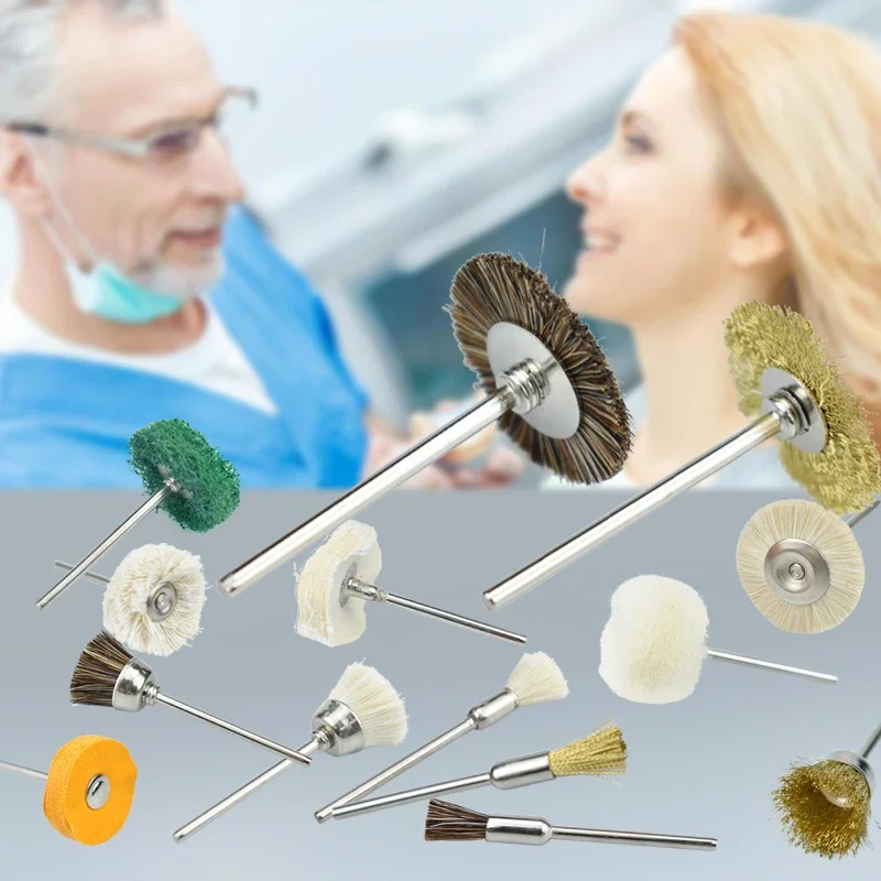 10Pcs Dental Polishing Wheel Wool Cotton Buffing Brush for Rotary Tools 2.35mm Shank High Speed Polish Lab
