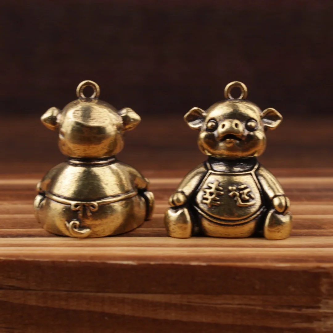 1/2Pcs Lucky Pig Keychain Pendant Small Ornament Dual Use Small Ornament Keychain Lucky Pig Lucky Pig